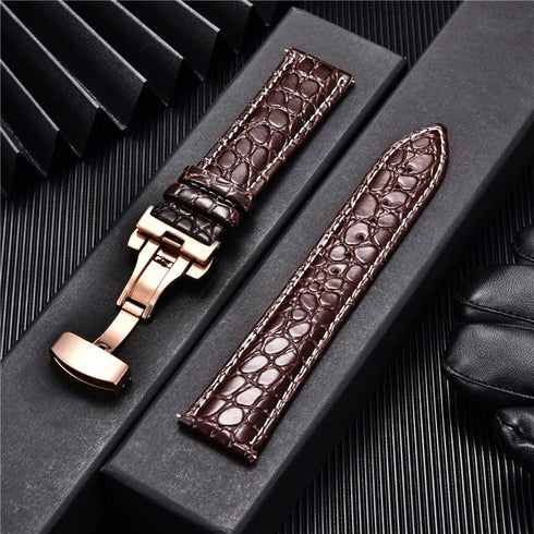 Crocodile Pattern with Automatic Buckle Men Watch Strap