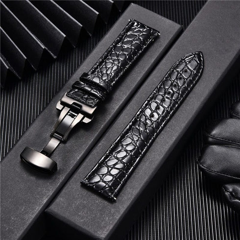 Crocodile Pattern with Automatic Buckle Men Watch Strap