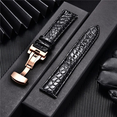 Crocodile Pattern with Automatic Buckle Men Watch Strap