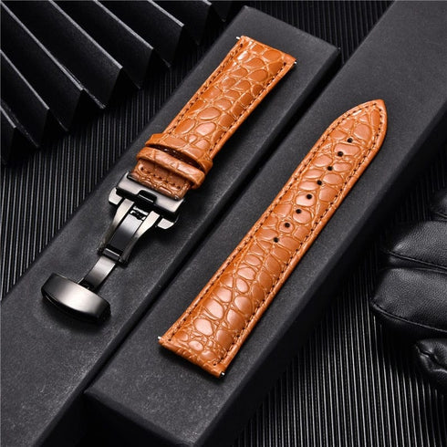 Crocodile Pattern with Automatic Buckle Men Watch Strap