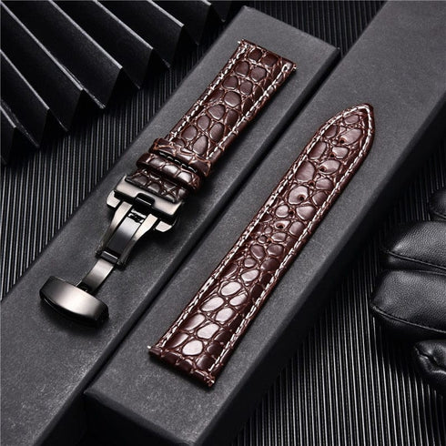 Crocodile Pattern with Automatic Buckle Men Watch Strap