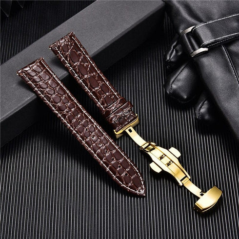 Crocodile Pattern with Automatic Buckle Men Watch Strap