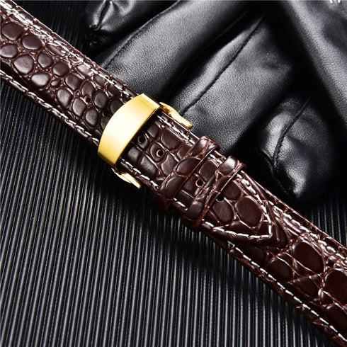 Crocodile Pattern with Automatic Buckle Men Watch Strap