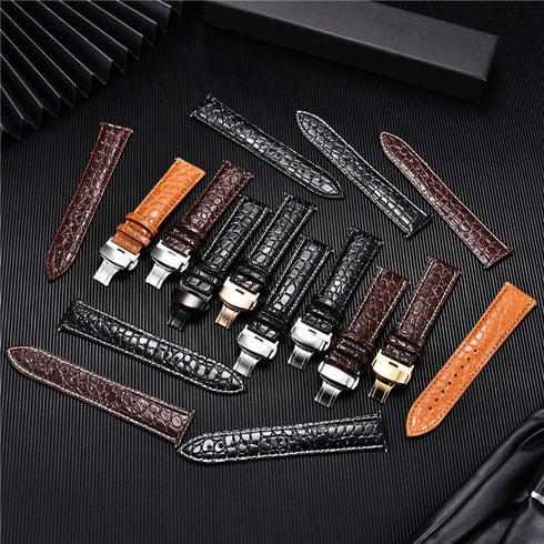 Crocodile Pattern with Automatic Buckle Men Watch Strap