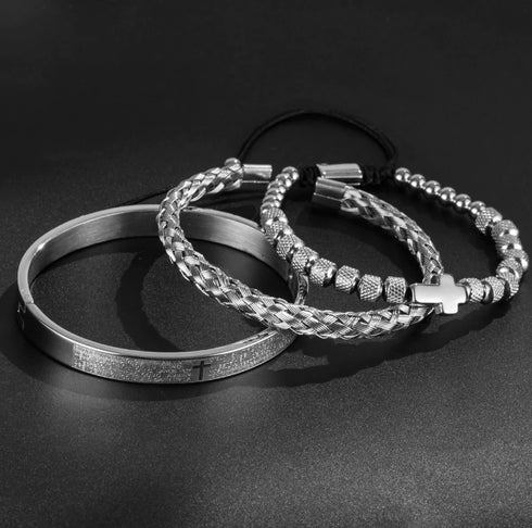 Cross 3pc Bracelet Set