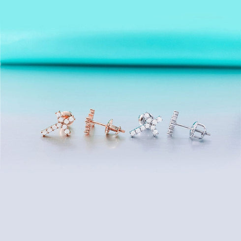 Cross 925 Silver Moissanite Iced Cross Earrings