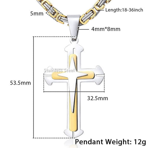 Vintage Cross Byzantine Pendant Necklace