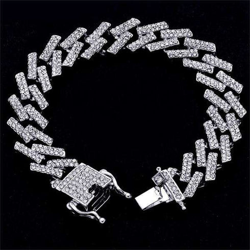 18k Thicc 15mm Gold/SIlver S-Link Cuban Chain & FREE Cuban Bracelet Bundle