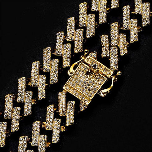 18k Thicc 15mm Gold/SIlver S-Link Cuban Chain & FREE Cuban Bracelet Bundle