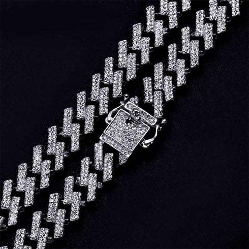 18k Thicc 15mm Gold/SIlver S-Link Cuban Chain & FREE Cuban Bracelet Bundle