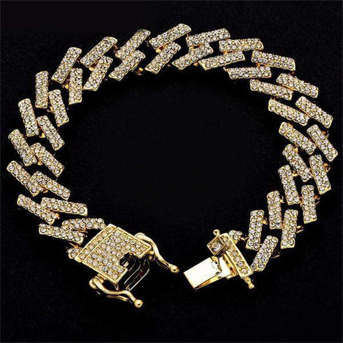 18k Thicc 15mm Gold/SIlver S-Link Cuban Chain & FREE Cuban Bracelet Bundle