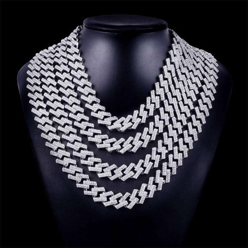 18k Thicc 15mm Gold/SIlver S-Link Cuban Chain & FREE Cuban Bracelet Bundle