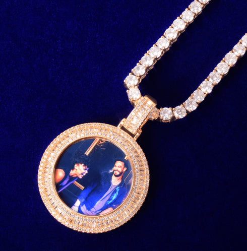 VVS Jewelry Solid Baguette Custom Photo Chain