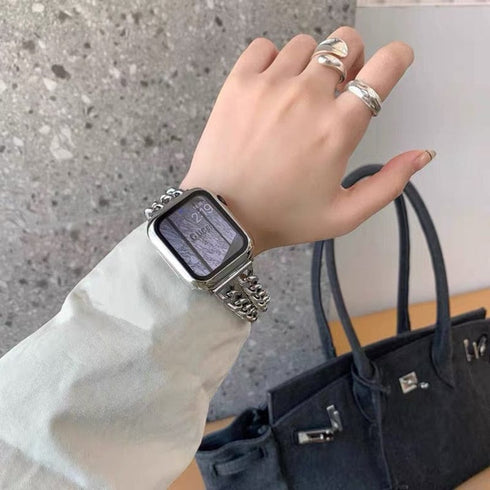 Compatible with Apple Watch - Double Cuban Chain Watch Band