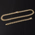18k Gold/Silver Cuban Link Chain Set – Iced Out Necklace & FREE Bracelet