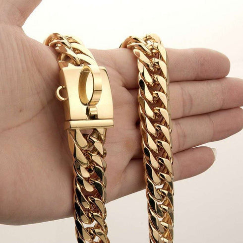 Cuban Link Gold Dog Chain Collar V2