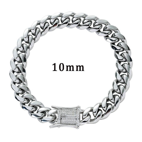 VVS Jewelry 316L Stainless Steel 18k Gold/Silver Cuban Chain + FREE Bracelet Bundle