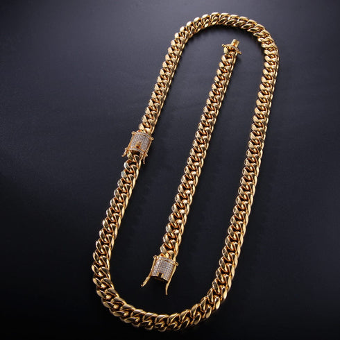 VVS Jewelry 316L Stainless Steel 18k Gold/Silver Cuban Chain + FREE Bracelet Bundle