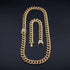 18k Gold/Silver Cuban Link Chain Set – Iced Out Necklace & FREE Bracelet