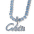 Blue Diamondz Bling Custom Name Chain Necklace