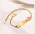 Custom Name Engraved Adjustable Baby Bracelet with Charm