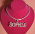 VVS Jewelry Custom Rainbow Colored Baguette Name Pendant