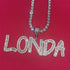 Custom Baguette Letter Pendant Necklace