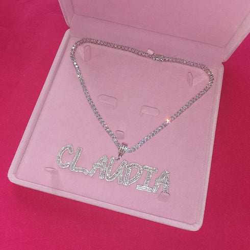 VVS Jewelry Custom Baguette Name Necklace