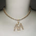 Custom Baguette Letter Pendant Necklace