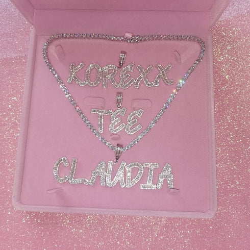 VVS Jewelry Custom Baguette Name Necklace