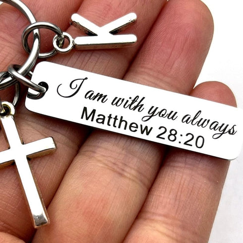 Bible Verse with Initial Keychain