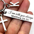 Bible Verse with Initial Keychain