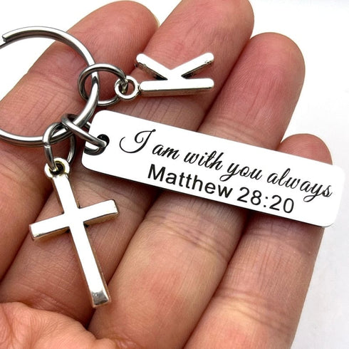 Bible Verse with Initial Keychain
