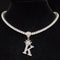 Custom Block Crown Initial Pendant Tennis Chain