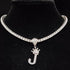 Custom Block Crown Initial Pendant Tennis Chain