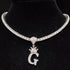 Custom Block Crown Initial Pendant Tennis Chain