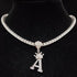 Custom Block Crown Initial Pendant Tennis Chain