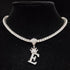 Custom Block Crown Initial Pendant Tennis Chain