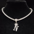 Custom Block Crown Initial Pendant Tennis Chain