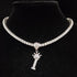 Custom Block Crown Initial Pendant Tennis Chain