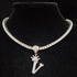 Custom Block Crown Initial Pendant Tennis Chain