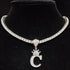 Custom Block Crown Initial Pendant Tennis Chain