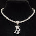 Custom Block Crown Initial Pendant Tennis Chain
