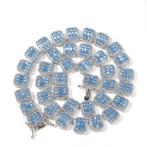 Blue Diamondz Bling Custom Name Chain Necklace