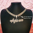 Custom Brush Script Name Pendant with FREE Baguette Tennis Chain