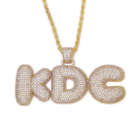 Custom Bubble Letter Name Chain Necklace