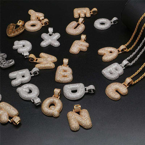 Custom Bubble Letter Name Chain Necklace