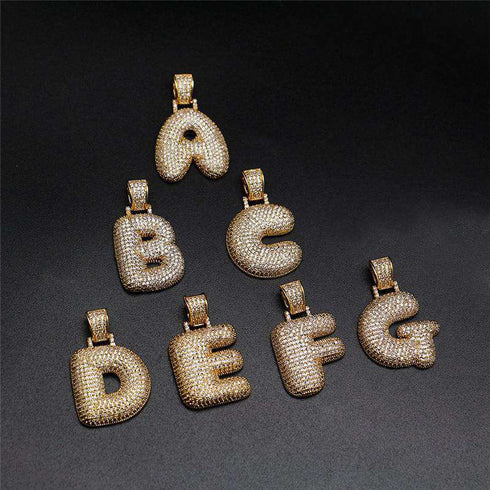 Custom Bubble Letter Name Chain Necklace