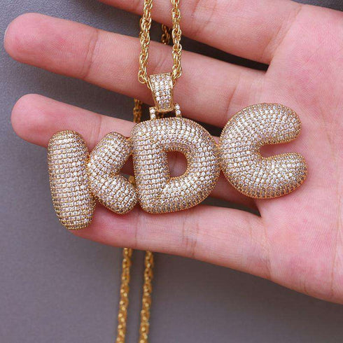 Custom Bubble Letter Name Chain Necklace