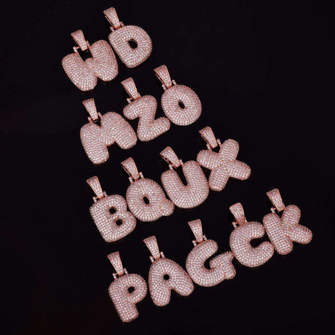 Custom Bubble Name or Letter Necklace - Personalized Jewelry for Men & Women